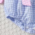thumbnail image 6 of REDARER Girls "LITTLE SISTER" Plaid Romper, Fly Sleeve Bodysuit with Bows for Summer Casual Wear,0-3 Months, 6 of 6