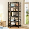 thumbnail image 3 of IRONCK 6-Tier Corner Shelf, Industrial L-shaped Display Bookshelf, Freestanding Bookcase for Living Room Home Office, Black, 3 of 6