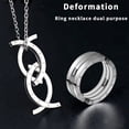 thumbnail image 2 of Foldable Ring for Men Titanium Steel Deformable Engraving Forever Kissing Fish Ring Pendant Necklaces for Women Wedding Gifts, 2 of 14