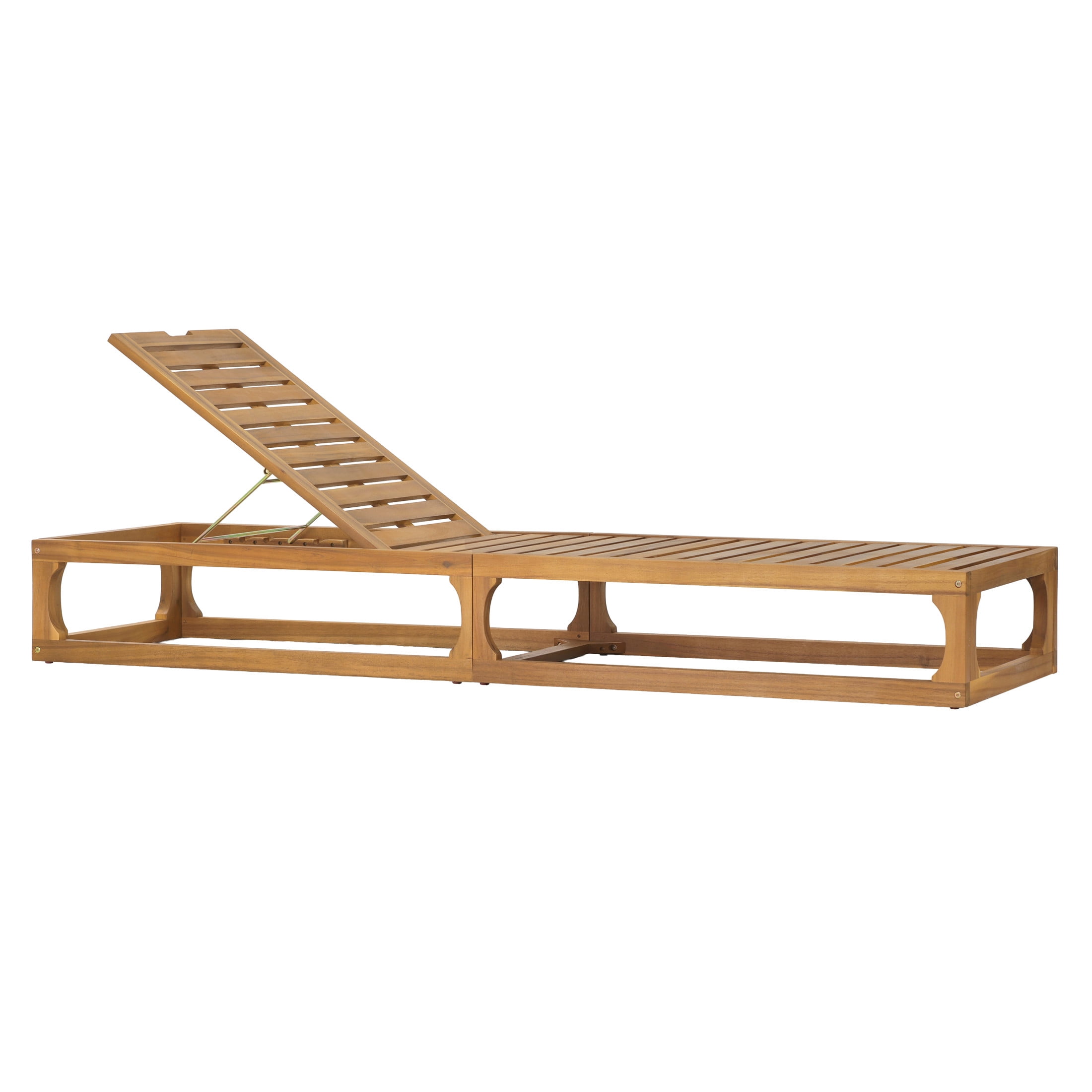 Christopher Knight Home Acacia Wood Outdoor Chaise Lounge, Adjustable Backrest, Natural