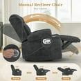 thumbnail image 5 of ODUMDUM Oversized Recliner Chair for Adults, Manual Wide Seat Fabric Recliner Sofa with Cup Holders, Single Lazy Boy Sofa Seat for Living Room, RV, Gray, 5 of 9
