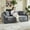 87" Grey, variant on Shaiailed 87" White Convertable Sofa Bed,Brushed Texture Foldable Sofa Bed with Two Pillows,Deep Seat Apartment Size Couch,Chenille Sofa for Living Room,No Assembly Required