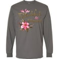 thumbnail image 3 of Inktastic Thankful and Blessed Inspirational Saying with Pink Flowers Long Sleeve T-Shirt, 3 of 5