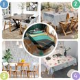thumbnail image 5 of Teal Gold Marble Pattern Rectangle Tablecloth 60"x102",Waterproof Polyester Rectangle Table Cloth, Wipeable Spillproof Polyester Tablecloth for Dining, Camping, Indoor and Outdoor, 5 of 6