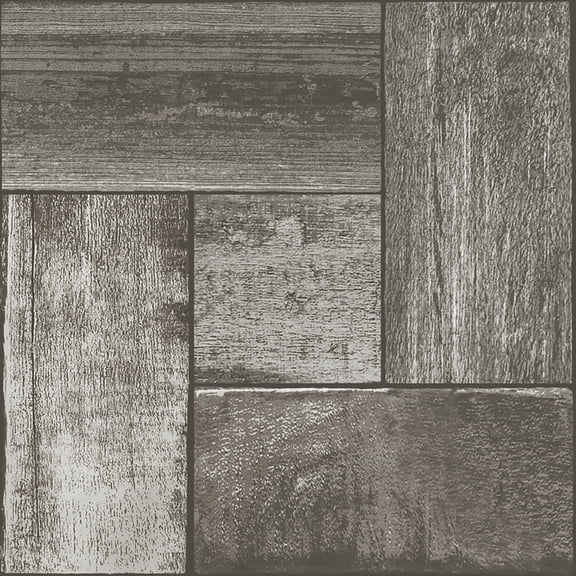 FloorPops Virgin Vinyl Black FP3291 Northwoods Peel & Stick Floor Tiles