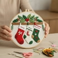 thumbnail image 4 of Yucurem 3PCS Christmas DIY Embroidery Starter Kit for Adults & Beginners, DIY Needlepoint Kit with Embroidery Hoop Thread Needle for Craft Lover Gifts, 4 of 6