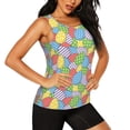 thumbnail image 2 of Junzan Colorful Easter eggs Pattern Workout Tank Tops for Women Sleeveless Running Loose Fit Yoga Tops Active Shirts Gym Exercise-Large, 2 of 7