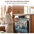 thumbnail image 6 of Winter Snowman Oven Skirt Curtain for Farmhouse Kitchen Decor Blue Christmas Farmhouse Farmhouse Tie Top Oven Curtain for Door Decorative Stove Cover Dishwasher Cover for Cottage Kitchen Decor, 6 of 7