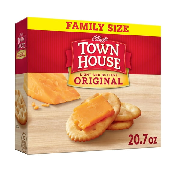Town House Original Oven Baked Crackers, Lunch Snacks, 20.7 oz