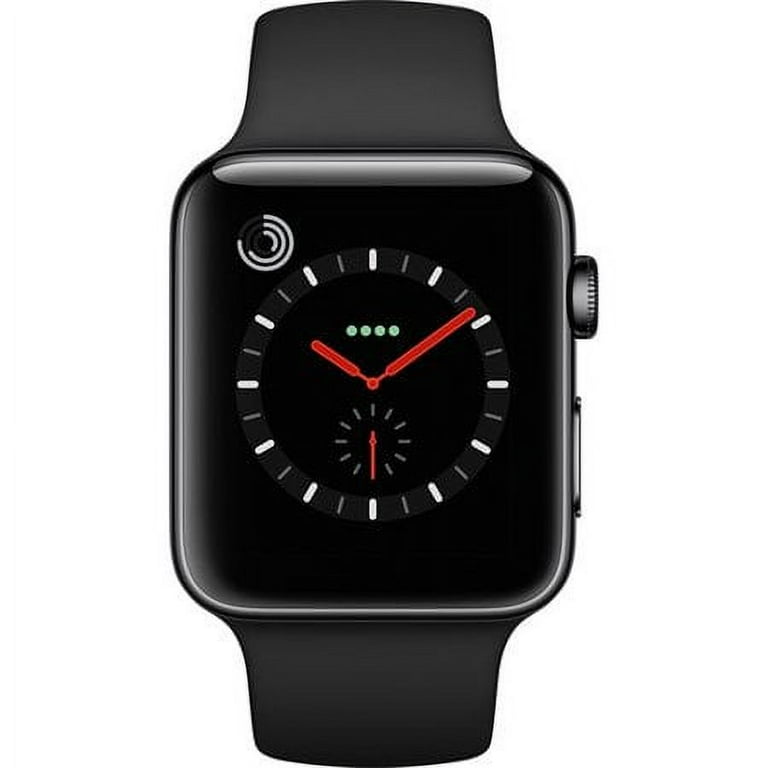 Restored Watch Series 3 42mm Space Black Stainless Steel Case Black Sport Band GPS Cellular MQK92LL A Refurbished Walmart