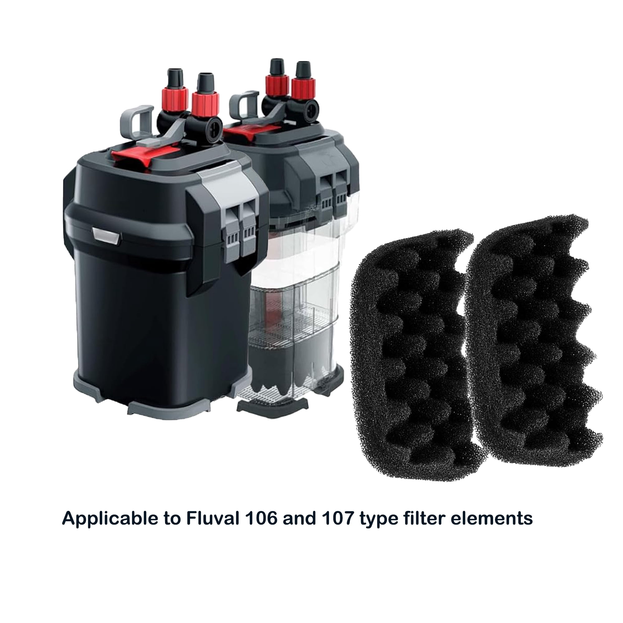 Genligt Aquarium Bio Sponge Foam Filter Compatible with Fluval 104, 105, 106, 107, 204, 205, 206, 12 Pack