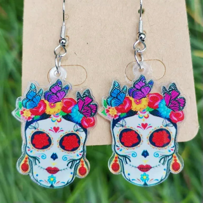 Dia de los muertos earrings deals