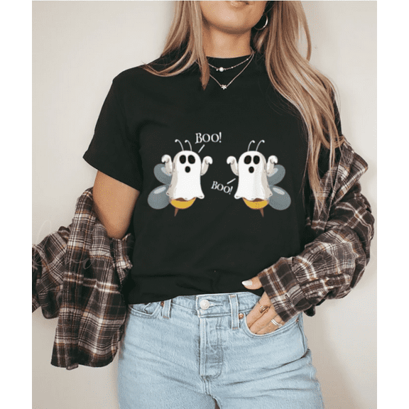 Ghost Bees Saying Boo Funny Halloween Costume Women Humor Unisex T-Shirt, for Men & Women, up to Size 5XL