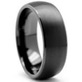 thumbnail image 1 of 8MM Men's Dome Black Tungsten Ring Wedding Band Jewelry, 1 of 3