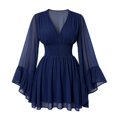 thumbnail image 5 of Norvella Womens Halloween Dresses Fairy Costume V Neck Long Sleeve Midi Gowns Fit And Flare Party Trick Or Treat Dress Up Outfits, 5 of 6