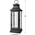 thumbnail image 5 of Serene Spaces Living Rustic Black Hurricane Lanterns with Clear Glass Panels, Indoor Centerpiece, Set of 4, 5 of 7