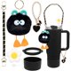 thumbnail image 1 of wonima44 Cup Accessories Set for Stanley Cup 40oz & 30oz Tumbler, Including Water Bottle Handle Strap, Silicone Cup Boot, Silicone Straw Cover, Keychain Charms Black, 1 of 1