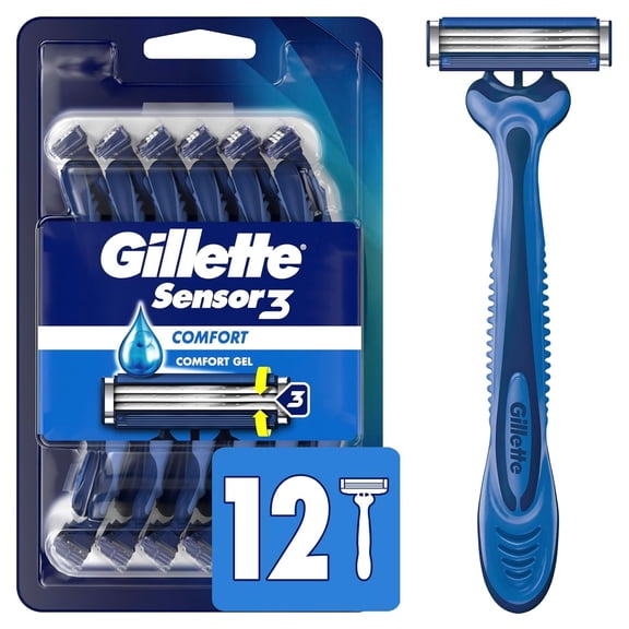 Sensor3 Comfort Men's isposable Razors, 12 Razors
