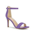 thumbnail image 1 of BLISSFUL STEP Women's Solid Color Strappy Suede Ankle Stiletto High Heels Sandals Purple 7, 1 of 7