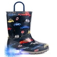thumbnail image 1 of Toddler Boys Rain Boots Little Kids Baby Light Up Rubber Printed Waterproof Car Navy Mud Insulated Shoes Lightweight Adorable with Easy-on Handles Non Slip Size 13, 1 of 5