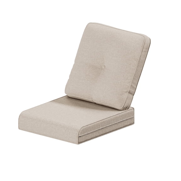 4 Inch Outdoor Cushions, Suitable for Patio Furniture, Water-Resistant & Fade-Resistant, 1 Set, Beige