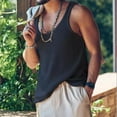 thumbnail image 5 of Summer Tank Top Sleeveless Solid Simple Style Knitted U Neck Sports Loose Shirt Summer Sweater Vest Blouses, 5 of 7