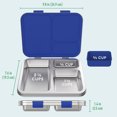 thumbnail image 2 of Bentgo Kids Stainless Steel Prints Leak-Resistant Lunch Box - 3-Compartments with Bonus Silicone Container, Durable, Eco-Friendly, Dishwasher Safe, BPA-Free, Ideal for School, Ages 3+ (Shark), 2 of 8
