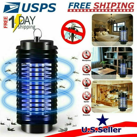 Indoor Bug Zapper Electronic Mosquito Killer Electric Fly Trap Uv Led Light Dilation Bug Lamp Mosquito Zapper Fly Zapper Insect Zapper Silent Mosquito Trap Repellent (Black)