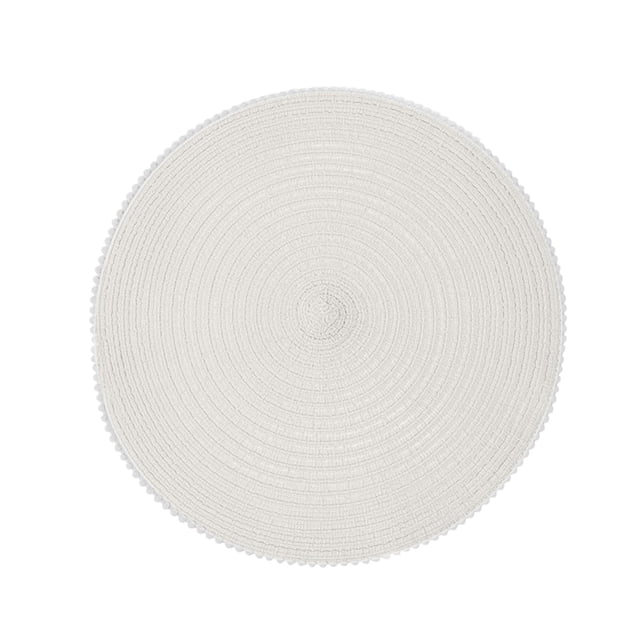 Mantel individual redondo tejido, mantel individual trenzado nórdico, mantel individual tejido para bodas, fiestas, mesas de cocina. blanco
