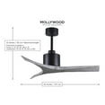 thumbnail image 6 of Mollywood 6-speed contemporary ceiling fan in Matte White finish with 42” solid matte white wood blades, 6 of 6