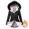 thumbnail image 2 of Vedolay Parka Jacket Women Casual Jacket Coat Button Work Winter Coat Black,2XL, 2 of 5