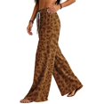 thumbnail image 5 of Womens Leopard Print Pants Casual Elastic Waist Wide Leg Pants Loose Fit Lounge Trousers with Pockets, 5 of 5