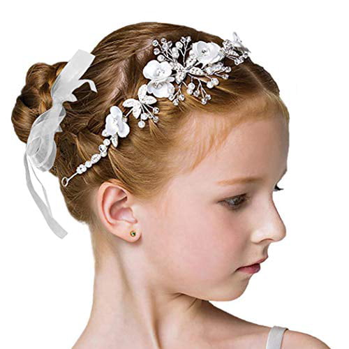 Crystal Silk Pearl Flower Elegant Wedding Prom Party Bride Hair Comb Headpiece 