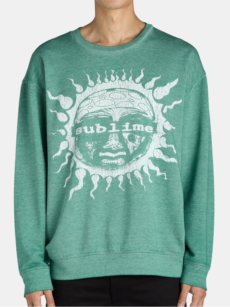 Sublime Men's & Big Men's Burnout Crewneck Fleece Sweatshirt with
