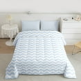 thumbnail image 2 of Manfei Abstract Wave Stripe Bedding Comforter Set, Blue White Aesthetic Twin Comforter Sets, Contemporary Minimalist Bedding Set, Ultra Soft Home Decor Reversible 2 Pieces, 2 of 8