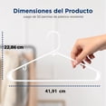 thumbnail image 2 of Ganchos de Plastico Premium SereneLife, Antideslizantes, Ahorradores de Espacio, Duraderos y Resistentes, para Camisas, Suéteres, Sudaderas, Abrigos, Pantalones y Vestidos, Blanco, Pack 50, 2 of 6
