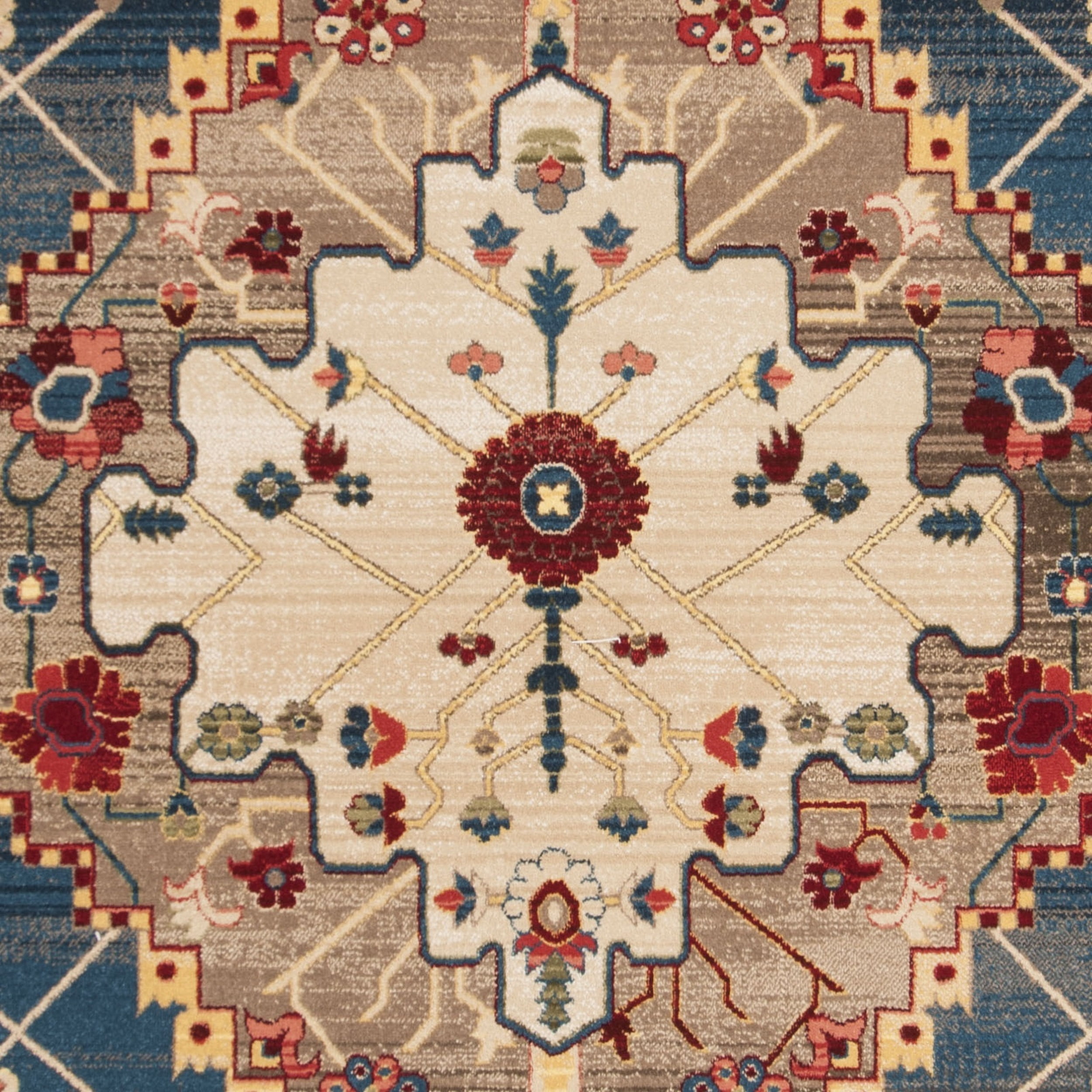 SAFAVIEH Kashan Jarrett Oriental Area Rug, Ivory/Blue, 9' x 12'