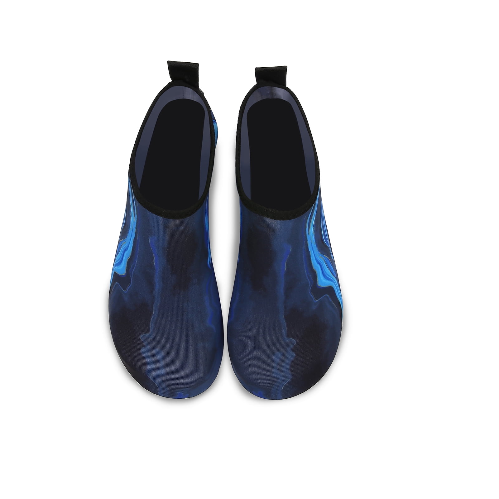 Men and Women a Slip On Barefoot Quick-Dry Beach Aqua Yoga Water Shoes (Water Smudge/Blue, 11-12 Women/9.5-10 Men)