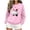 Pink sweatshirt for women #5, variant on Women Round Neck Long Sleeve Pullover Sweatshirt Relaxed Fit Double Snowman Reflection Graphic Sweatshirt Snowflake Christmas Light Sleeve Print Ribbed Hem Cuffs Pink,M
