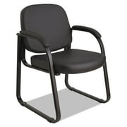 Alera Genaro Series Faux Leather Half-Back Sled Base Guest Chair, 25" x 24.80" x 33.66", Black