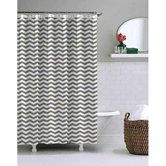 Shower Curtains, 72 by 72-inch, Grey Shower Curtain Liner Chevron Design Shower Curtain