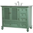 thumbnail image 4 of Elegant Decor Rhodes 42" Single Marble Top Bathroom Vanity in Vintage Mint, 4 of 16