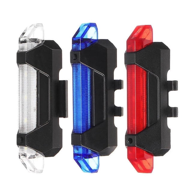 Accesorios para bicicletas, luces delanteras y traseras recargables por USB, juego de luces LED para patinete de bicicleta con 4 modos, luz de advertencia de seguridad intermitente para bicicleta