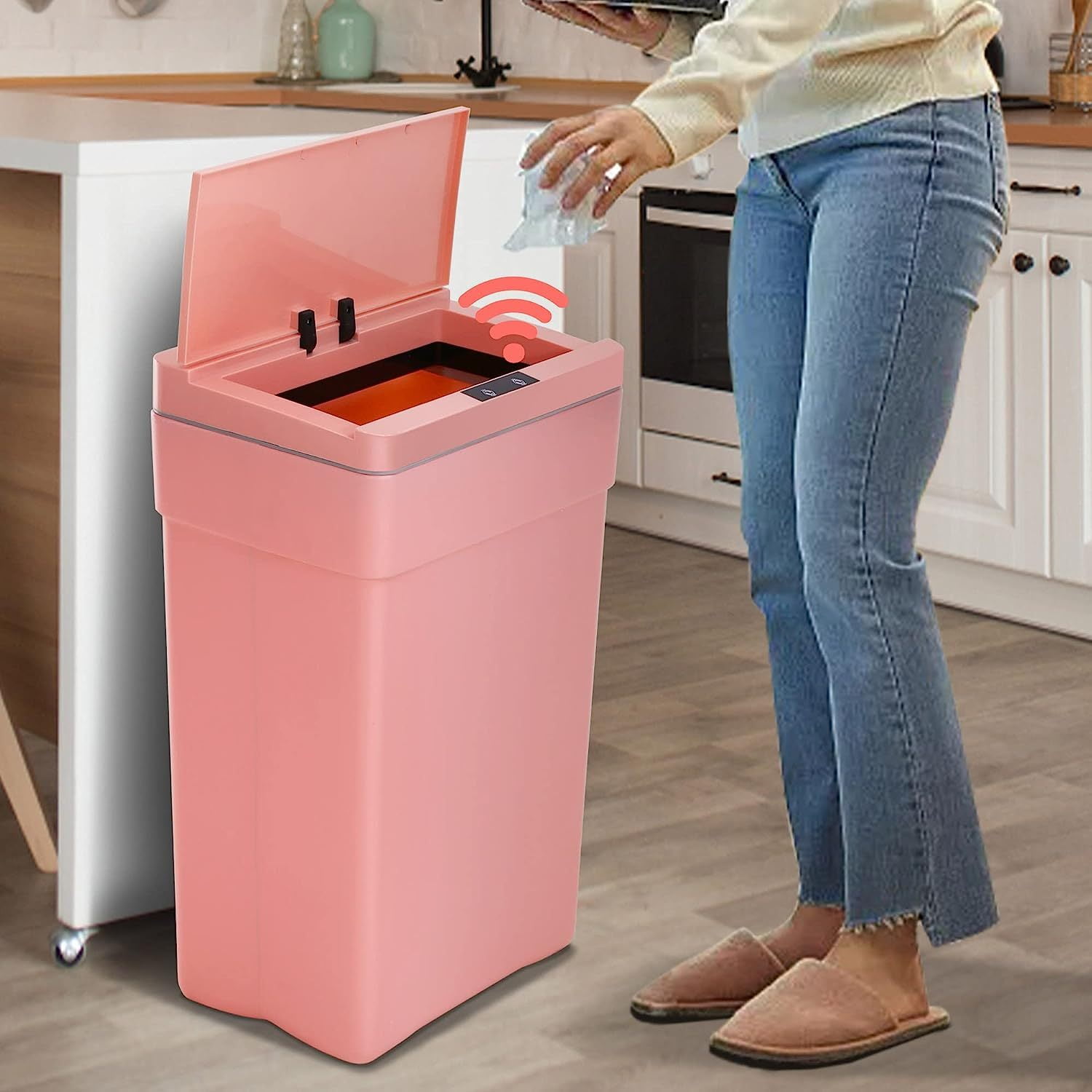 13 Gallon 50 Liter Kitchen Trash Can with TouchFree & Sensor Lid