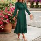 thumbnail image 5 of Vestido Estampado de puntos Cambio lindo Color sólido Mujer con cordones Traje diario Ygjytge Verde T XXL para Mujer, 5 of 8
