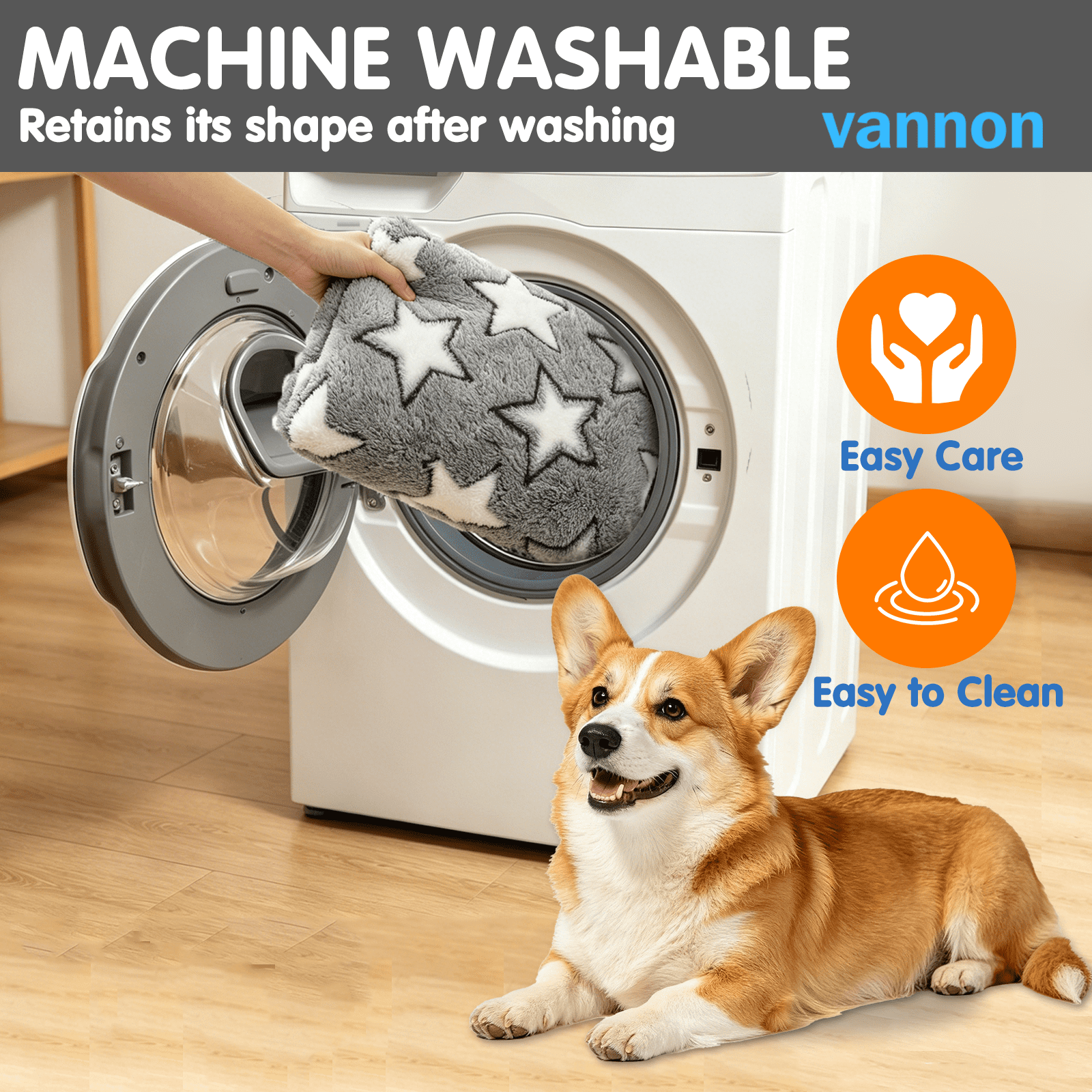 Vannon Dog Cushion for Small & Medium Dogs, Soft & Comfortable Pet Sleeping Pad, Washable Puppy Mat, Stylish Printed Non-Slip Dog Bed for Indoor & Outdoor Use