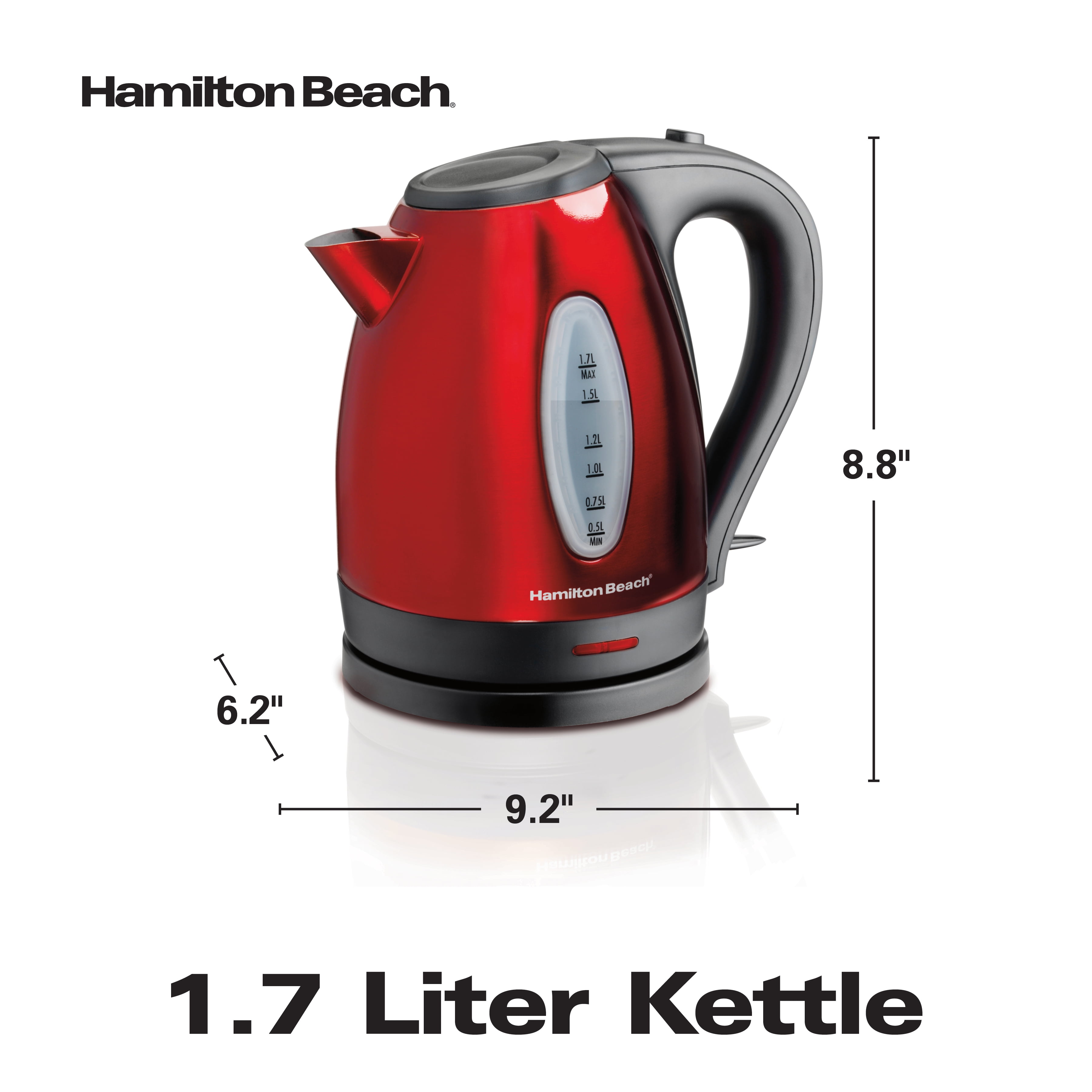 Best Buy: Hamilton Beach 1 Liter Electric Kettle (40997) Red, Stainless  Steel 40997