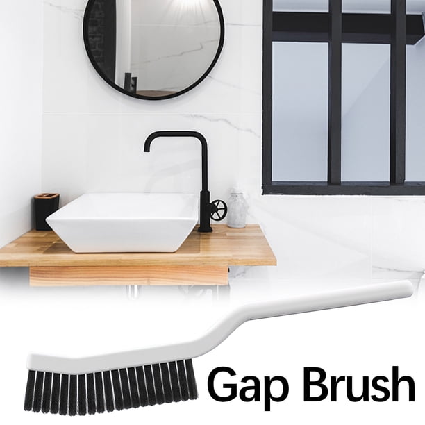 Cepillo limpiador de vidrios de 0,3 × 8,3 pulgadas, multifuncional, para mesa de comedor, sofá, cepillo con mango curvo, cepillo para huecos de baño, cepillo para fregar ventanas de coche, cocina y es