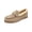 Khaki, variant on Women's Fur Lined Loafers, Metal Bit Driving Moccasins, Slip On Warm Comfortable Flats, Non Slip Winter