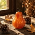 thumbnail image 4 of Fwttom Halloween Decor Indoor, Luminous Crackle Orange Glass Pumpkin Lights, Warm Light Pumpkin Table Lamp, Fall Halloween Decor for Mantel Home Holiday Party, 4 of 6